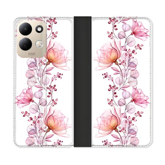 Housse Cuir Portefeuille Pour Xiaomi Redmi 17 4G / 5G Fleur Eclosion
