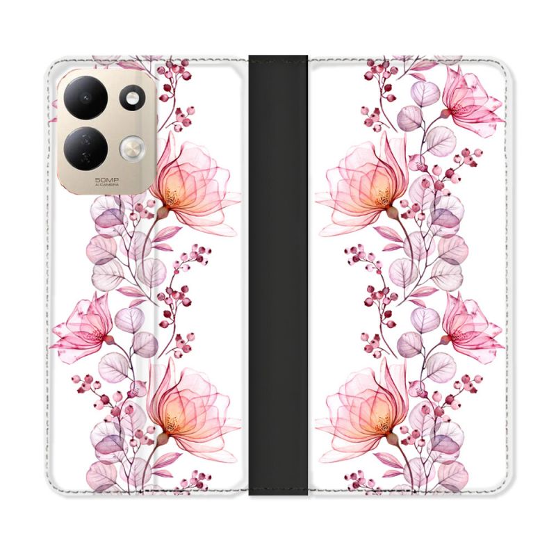 Housse Cuir Portefeuille Pour Xiaomi Redmi 17 4G / 5G Fleur Eclosion