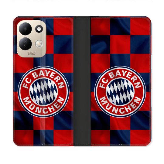 Housse Cuir Portefeuille Pour Xiaomi Redmi 17 4G / 5G Foot Bayern Munich Carreaux