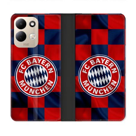 Housse Cuir Portefeuille Pour Xiaomi Redmi 17 4G / 5G Foot Bayern Munich Carreaux