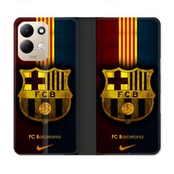 Housse Cuir Portefeuille Pour Xiaomi Redmi 17 4G / 5G Foot FC Barcelone Vintage