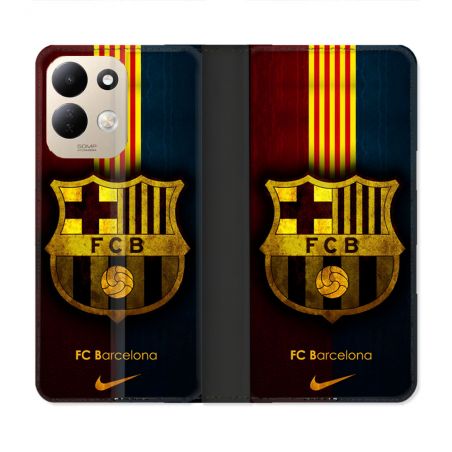 Housse Cuir Portefeuille Pour Xiaomi Redmi 17 4G / 5G Foot FC Barcelone Vintage