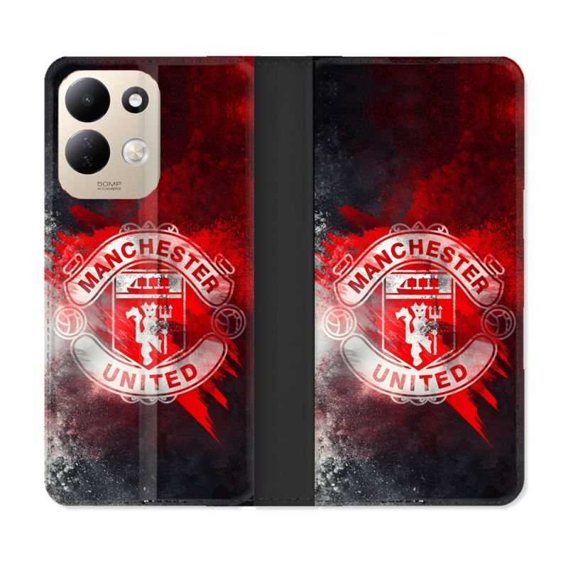 Housse Cuir Portefeuille Pour Xiaomi Redmi 17 4G / 5G Foot Manchester United