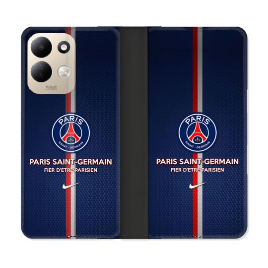 Housse Cuir Portefeuille Pour Xiaomi Redmi 17 4G / 5G Foot PSG Fier