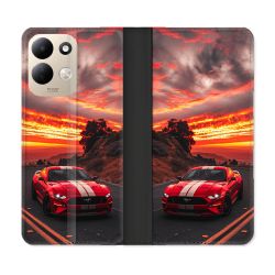 Housse Cuir Portefeuille Pour Xiaomi Redmi 17 4G / 5G Ford Mustang GT500 Rouge