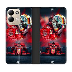 Housse Cuir Portefeuille Pour Xiaomi Redmi 17 4G / 5G Formule 1 F1 Ferrari