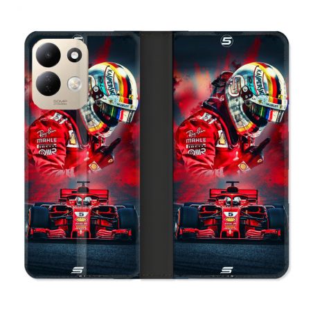 Housse Cuir Portefeuille Pour Xiaomi Redmi 17 4G / 5G Formule 1 F1 Ferrari