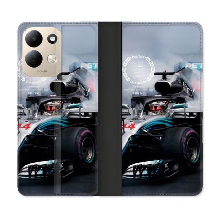 Housse Cuir Portefeuille Pour Xiaomi Redmi 17 4G / 5G Formule 1 F1 Mercedes Petronas