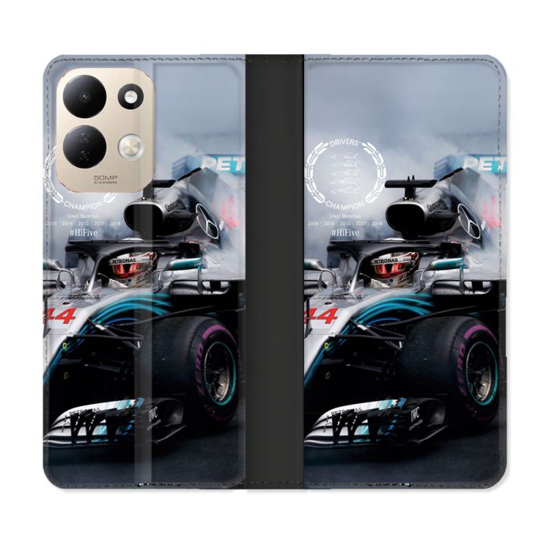 Housse Cuir Portefeuille Pour Xiaomi Redmi 17 4G / 5G Formule 1 F1 Mercedes Petronas
