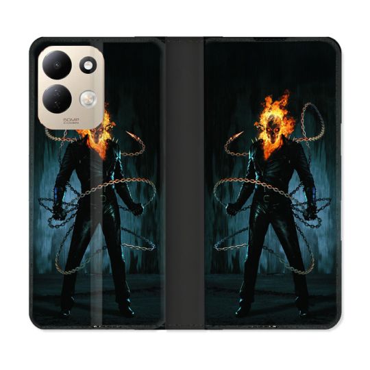 Housse Cuir Portefeuille Pour Xiaomi Redmi 17 4G / 5G Ghost Rider