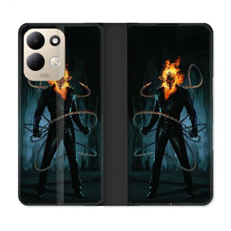 Housse Cuir Portefeuille Pour Xiaomi Redmi 17 4G / 5G Ghost Rider