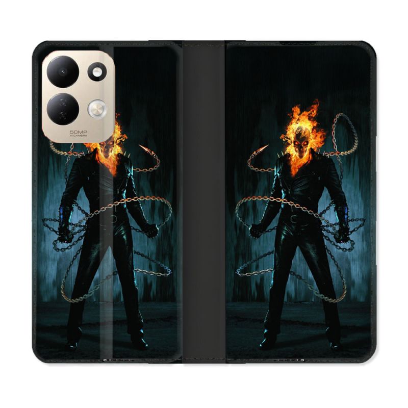 Housse Cuir Portefeuille Pour Xiaomi Redmi 17 4G / 5G Ghost Rider