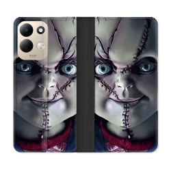 Housse Cuir Portefeuille Pour Xiaomi Redmi 17 4G / 5G Horreur Chucky Cicatrice