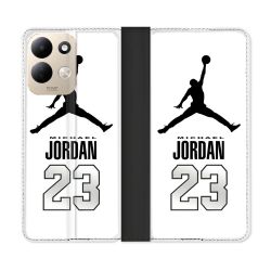 Housse Cuir Portefeuille Pour Xiaomi Redmi 17 4G / 5G Jordan 23 Blanc
