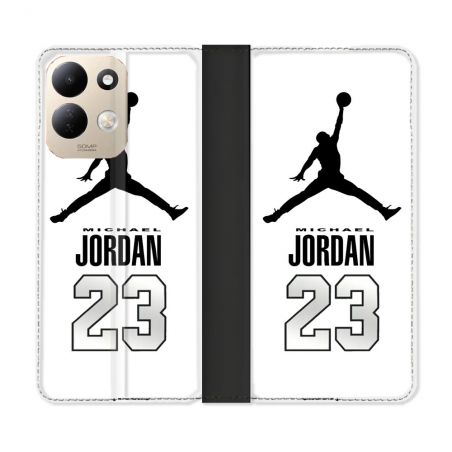 Housse Cuir Portefeuille Pour Xiaomi Redmi 17 4G / 5G Jordan 23 Blanc