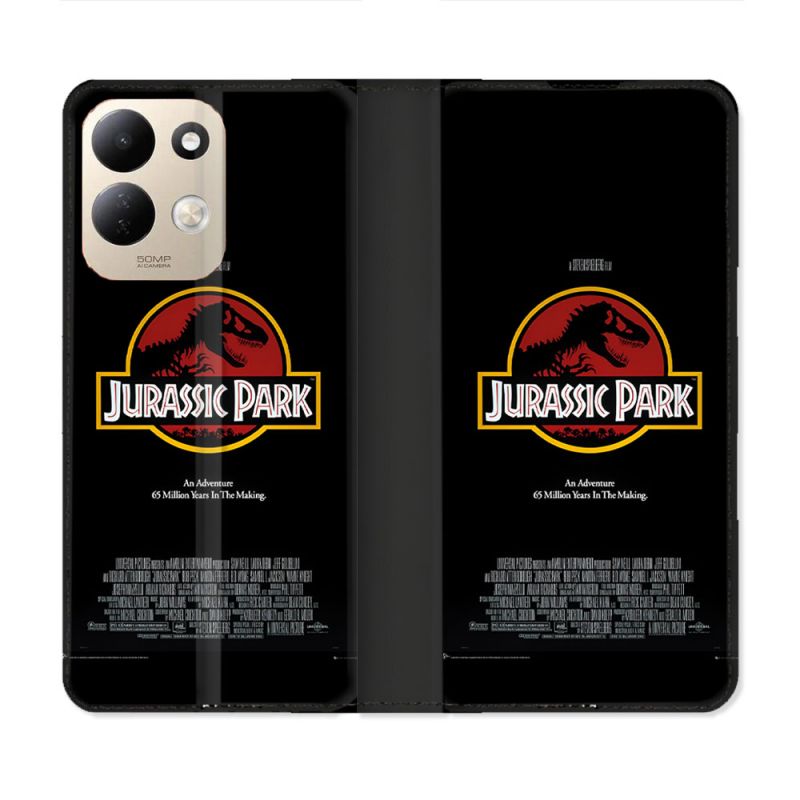 Housse Cuir Portefeuille Pour Xiaomi Redmi 17 4G / 5G Jurassic Park Affiche