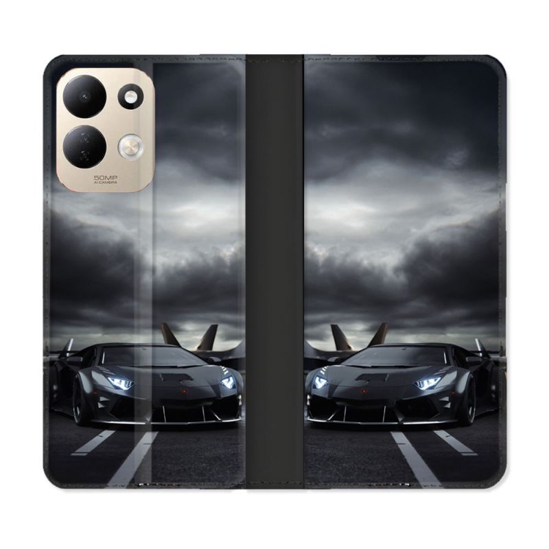 Housse Cuir Portefeuille Pour Xiaomi Redmi 17 4G / 5G Lamborghini Avion