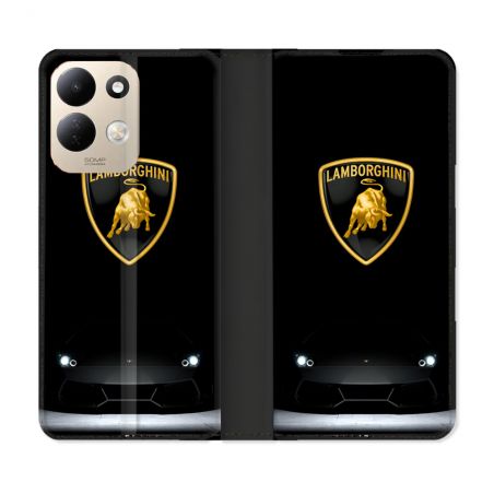 Housse Cuir Portefeuille Pour Xiaomi Redmi 17 4G / 5G Lamborghini Noir