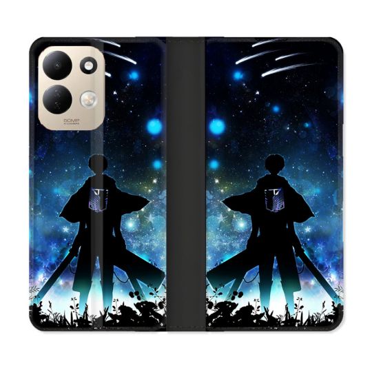 Housse Cuir Portefeuille Pour Xiaomi Redmi 17 4G / 5G Manga Attaque Titans Levi