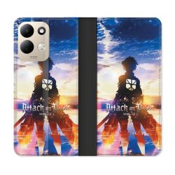Housse Cuir Portefeuille Pour Xiaomi Redmi 17 4G / 5G Manga Attaque Titans Soleil