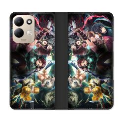Housse Cuir Portefeuille Pour Xiaomi Redmi 17 4G / 5G Manga Demon Slayer Groupe