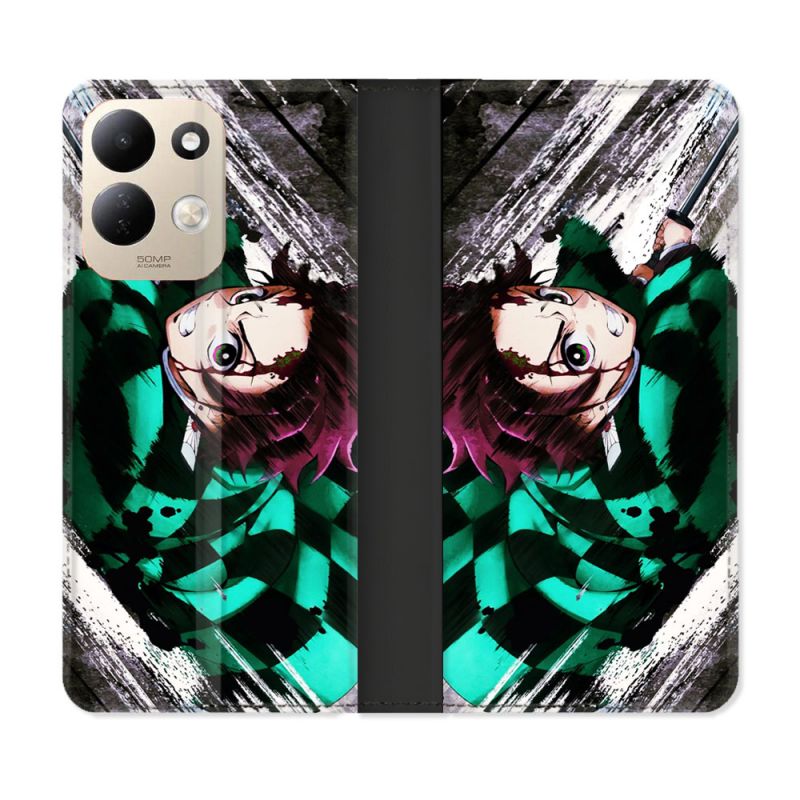 Housse Cuir Portefeuille Pour Xiaomi Redmi 17 4G / 5G Manga Demon Slayer Tanjiro