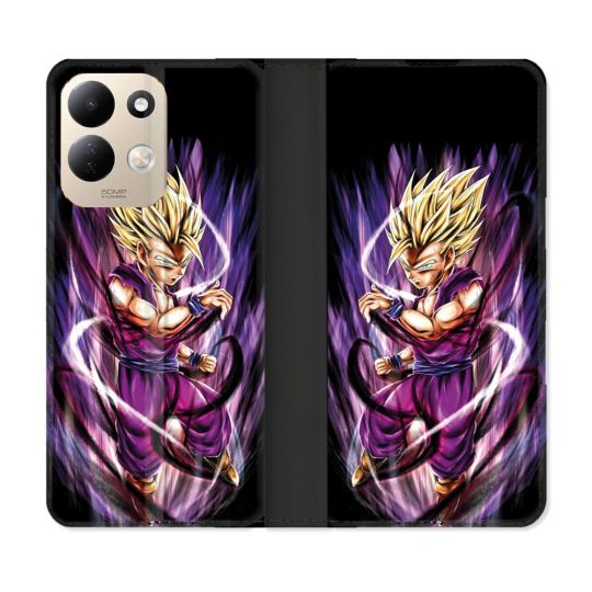 Housse Cuir Portefeuille Pour Xiaomi Redmi 17 4G / 5G Manga Dragon Ball Sangohan Violet