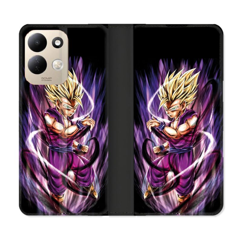 Housse Cuir Portefeuille Pour Xiaomi Redmi 17 4G / 5G Manga Dragon Ball Sangohan Violet