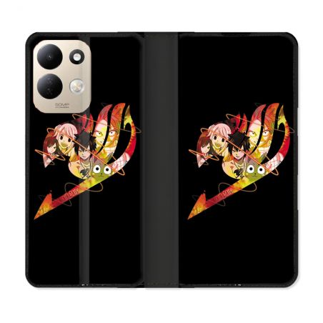 Housse Cuir Portefeuille Pour Xiaomi Redmi 17 4G / 5G Manga Fairy Tail Logo Noir