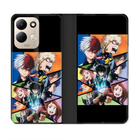 Housse Cuir Portefeuille Pour Xiaomi Redmi 17 4G / 5G Manga My Hero Academia Noir