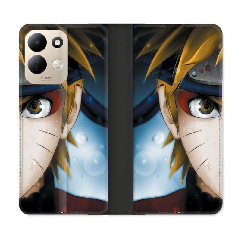 Housse Cuir Portefeuille Pour Xiaomi Redmi 17 4G / 5G Manga Naruto Blanc