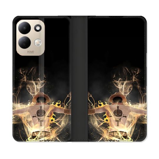 Housse Cuir Portefeuille Pour Xiaomi Redmi 17 4G / 5G Manga One Piece Ace Noir