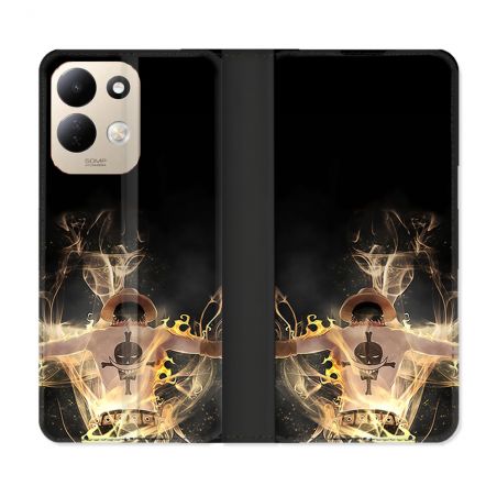 Housse Cuir Portefeuille Pour Xiaomi Redmi 17 4G / 5G Manga One Piece Ace Noir