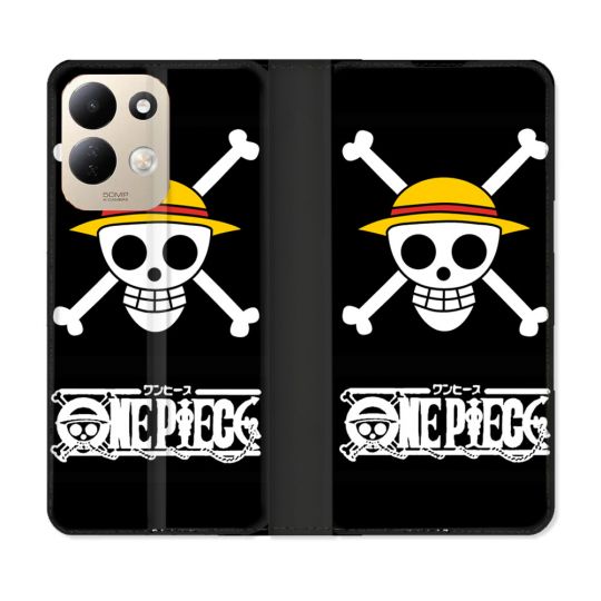 Housse Cuir Portefeuille Pour Xiaomi Redmi 17 4G / 5G Manga One Piece Tete de Mort