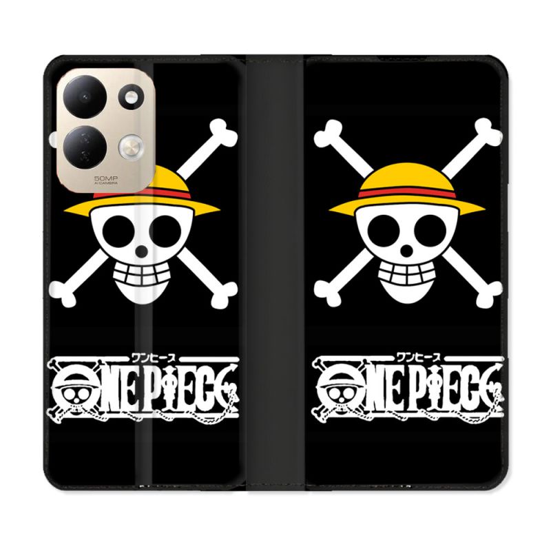 Housse Cuir Portefeuille Pour Xiaomi Redmi 17 4G / 5G Manga One Piece Tete de Mort