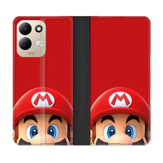 Housse Cuir Portefeuille Pour Xiaomi Redmi 17 4G / 5G Mario Rouge