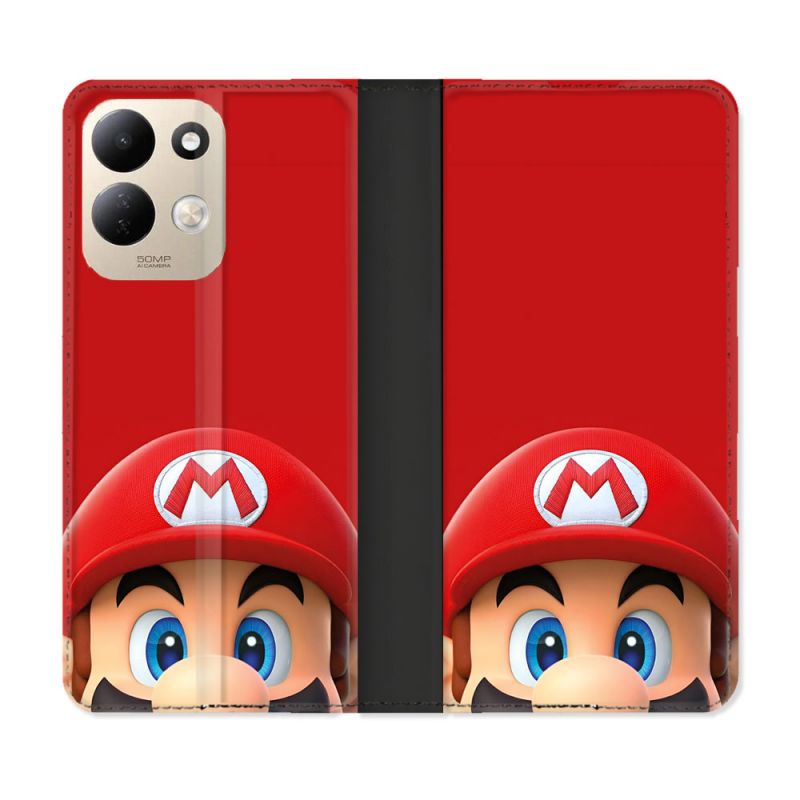 Housse Cuir Portefeuille Pour Xiaomi Redmi 17 4G / 5G Mario Rouge
