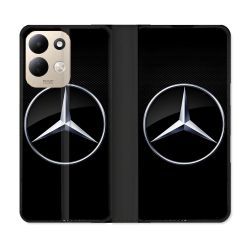 Housse Cuir Portefeuille Pour Xiaomi Redmi 17 4G / 5G Mercedes Carbone