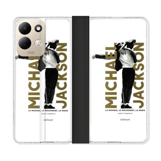 Housse Cuir Portefeuille Pour Xiaomi Redmi 17 4G / 5G Michael Jackson Blanc