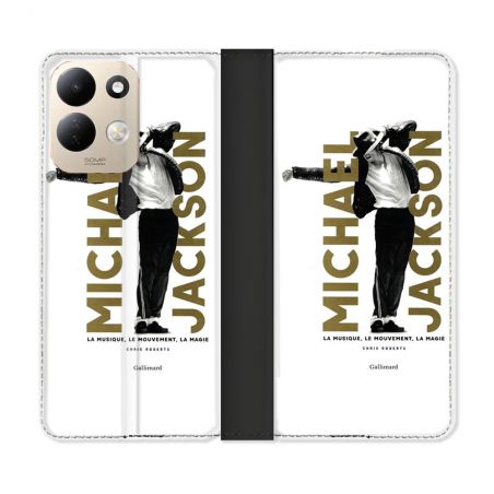 Housse Cuir Portefeuille Pour Xiaomi Redmi 17 4G / 5G Michael Jackson Blanc