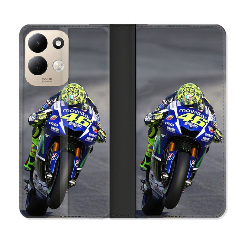 Housse Cuir Portefeuille Pour Xiaomi Redmi 17 4G / 5G Moto Course GP Wheeling 46