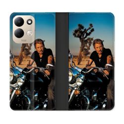 Housse Cuir Portefeuille Pour Xiaomi Redmi 17 4G / 5G Musique Johnny Hallyday Moto