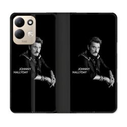 Housse Cuir Portefeuille Pour Xiaomi Redmi 17 4G / 5G Musique Johnny Hallyday Noir