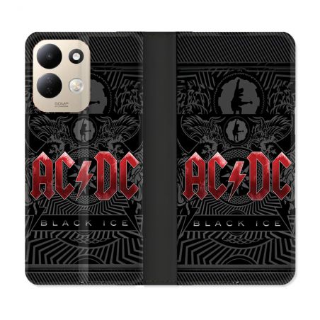Housse Cuir Portefeuille Pour Xiaomi Redmi 17 4G / 5G Musique Rock ACDC Rouge