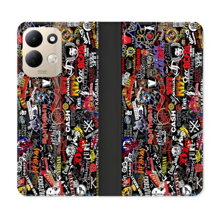 Housse Cuir Portefeuille Pour Xiaomi Redmi 17 4G / 5G Musique Rock Groupe