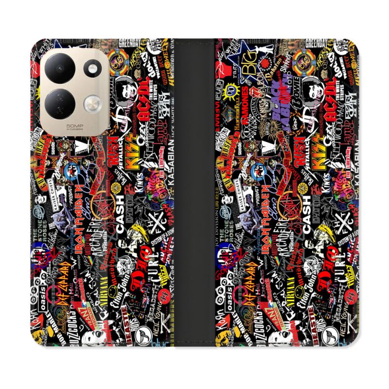 Housse Cuir Portefeuille Pour Xiaomi Redmi 17 4G / 5G Musique Rock Groupe