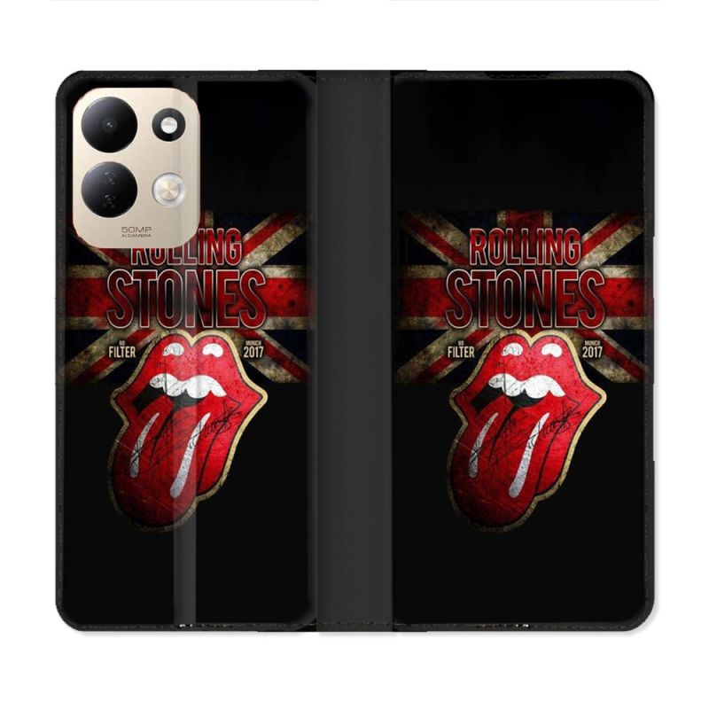 Housse Cuir Portefeuille Pour Xiaomi Redmi 17 4G / 5G Musique Rolling Stones