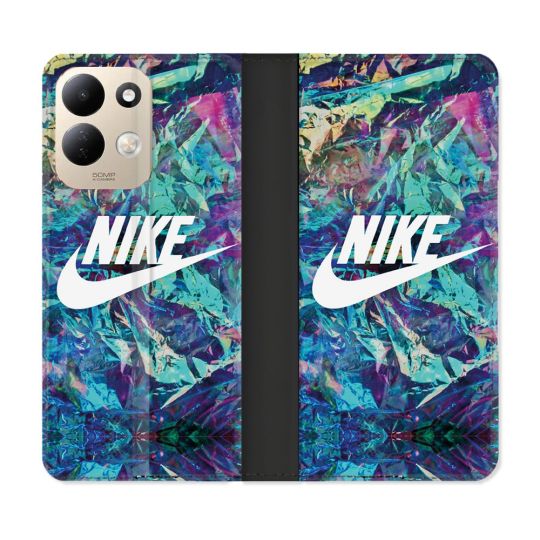 Housse Cuir Portefeuille Pour Xiaomi Redmi 17 4G / 5G Nike Turquoise