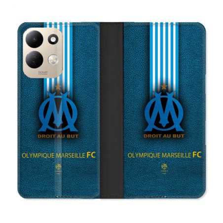Housse Cuir Portefeuille Pour Xiaomi Redmi 17 4G / 5G Olympique Marseille OM Bande