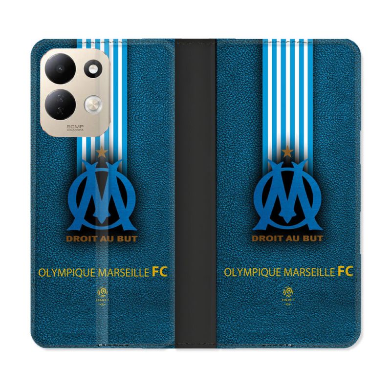 Housse Cuir Portefeuille Pour Xiaomi Redmi 17 4G / 5G Olympique Marseille OM Bande